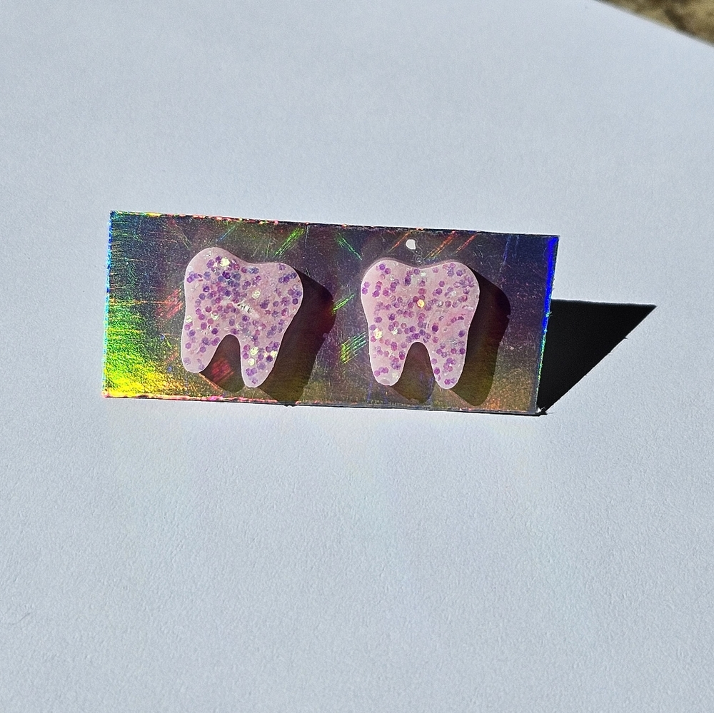 Handmade resin Tooth Earrings 🦷